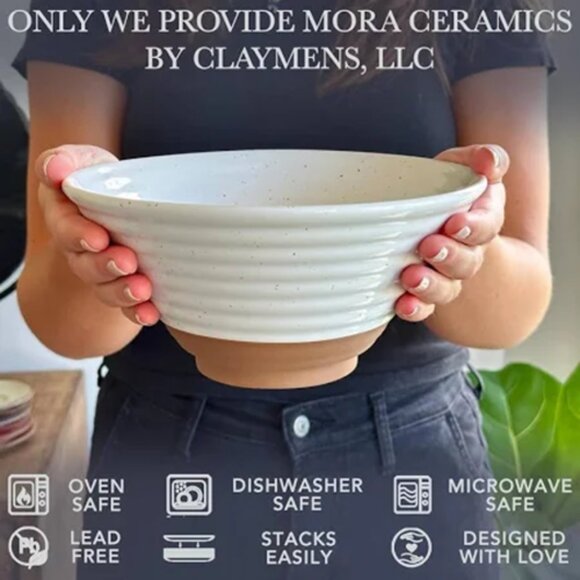 MORA CERAMICS Ramen Bowl Set of 2 - 45oz - Picture 10 of 10